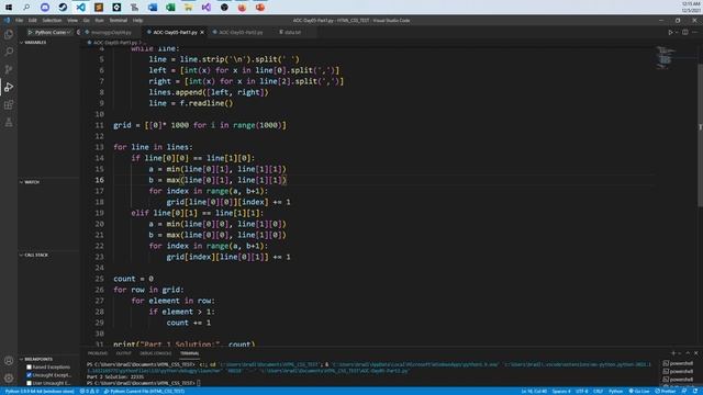 Python Solution for 2021 Advent of Code - Day 5 - Hydrothermal Venture смотреть онлайн