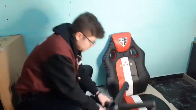 CADEIRA GAMER DE TIME(S) DE FUTEBOL CADEIRA GAMER SÃO PAULO SPFC 3316 UNBOXING E REVIEW