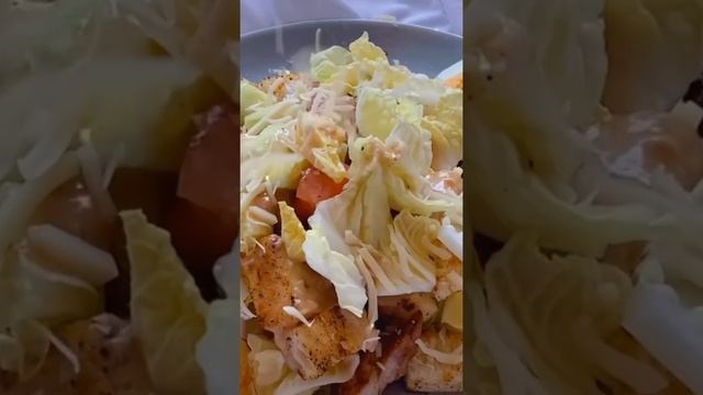 Салат Цезарь на минималках (дома)