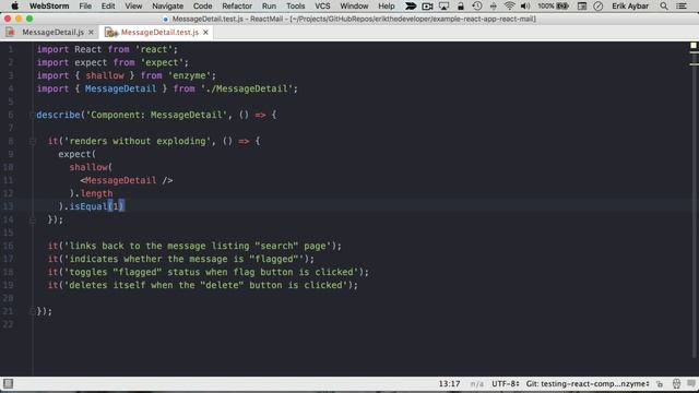 Using AirBnb's Enzyme to Test React Components смотреть онлайн