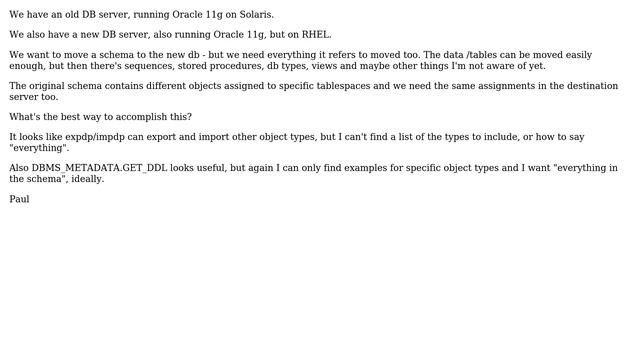 Databases: Migrating everything to do with a schema from one Oracle DB server to another смотреть онлайн