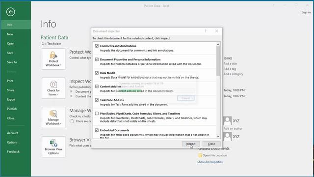 How to Inspect a Workbook in Excel 2016 смотреть онлайн