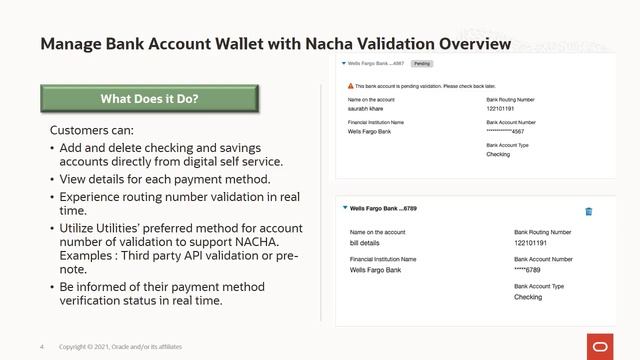 Oracle Utilities 21C Digital Self Service - Manage Bank Account with NACHA Validation смотреть онлайн
