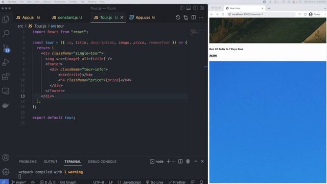 Reactjs Tour Guide Project | Beginner course | Mini Project смотреть онлайн