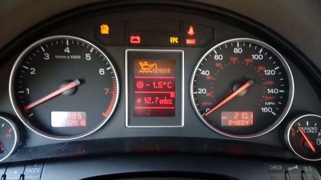 Проверка ламп при пуске двигателя AUDI A4 B6 TQ (американка) смотреть онлайн