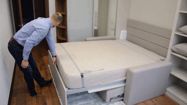 Двуспальная кровать-трансформер. Кровать шкаф с диваном для современного дизайна квартиры смотреть онлайн