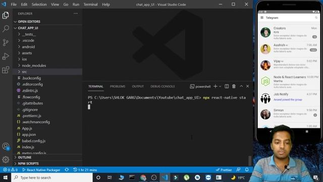 Telegram Clone UI using React Native Part-I || Chat App UI || React Native Projects смотреть онлайн