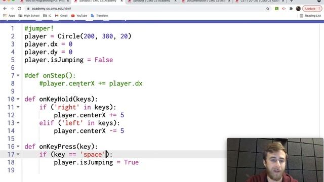 Developing a Jump using onStep() - CMU CS Academy 6.3.x смотреть онлайн
