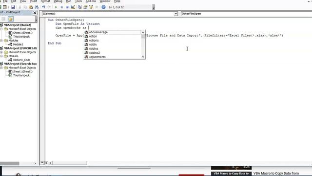 Open Other Excel File from an Opened Workbook (and copy its data) - Simple VBA Coding смотреть онлайн