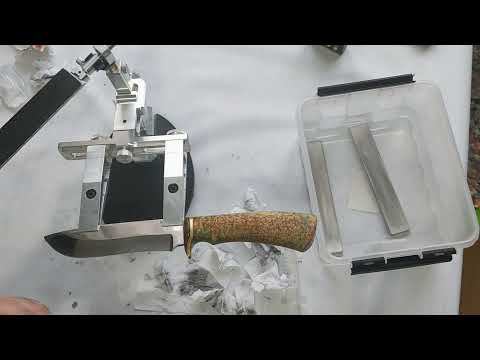 Заточка кованого ножа из 95х18 на заточной системе Kadet Expert от TSPROF + мини обзор ножа.