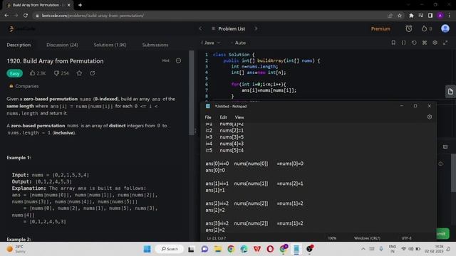 1920. Build Array from Permutation| Leet code | Array | смотреть онлайн