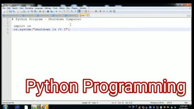 Python Program से Computer Switch off ? смотреть онлайн