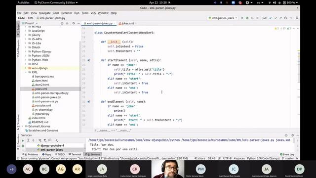 Intercambio de documentos. Ejercicio ChistesXML: Parser SAX en Python смотреть онлайн