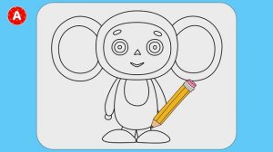 Как Нарисовать Чебурашку - Учимся Рисовать с Раскрасками для Детей