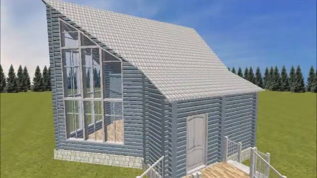 Дом из бруса со вторым светом, проект "Айсберг" смотреть онлайн