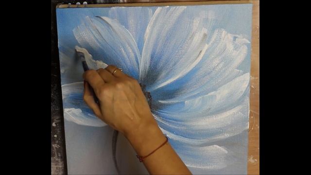 How to make Abstract Flower Painting with gold leaf Acrylic Easy Techniques by Julia Kotenko