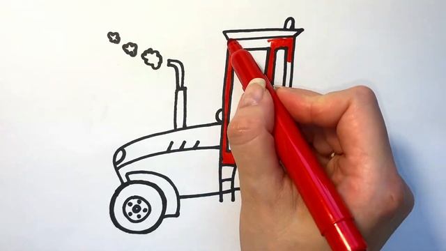 Как нарисовать ТРАКТОР. Рисовать просто смотреть онлайн