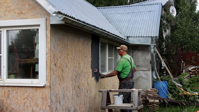 Покраска беседки из плит ОСП | Фасадная краска-грунт для плит OSB смотреть онлайн
