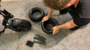 Установить покрышку электросамоката, dualtron thunder mount the tire