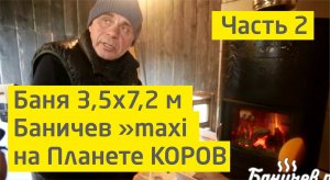 Строительство бани Баничев maxi (3,5х7,2м) на "Планете коров". Часть 2