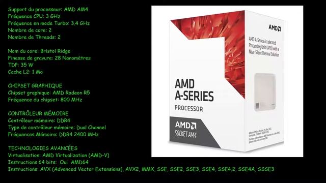 Présentation AMD A6-9500E (3 GHz) FR AD9500AHABBOX смотреть онлайн