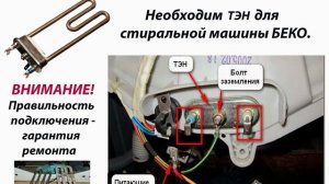 Ремонт стиральных машин Беко. Замена ТЭНа своими руками.