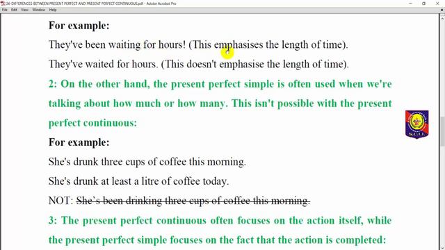 English Tense 24|Differences Between Present Perfect and Present Perfect Continuous смотреть онлайн