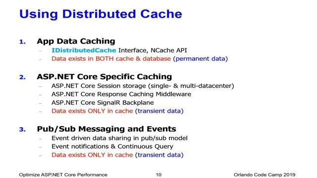 Orlando Code Camp 2019 - Optimize ASP.NET Core Performance with Distributed Cache смотреть онлайн