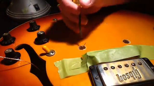 Stop bar tail piece installation. Gibson ES-345. смотреть онлайн