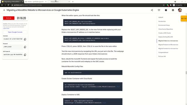 Migrating a Monolithic Website to Microservices on Google Kubernetes Engine | Qwiklabs | GSP699 смотреть онлайн