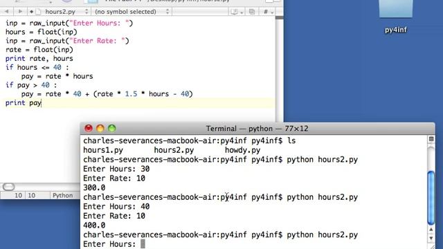 Python for Informatics: Exercise 3.1 смотреть онлайн