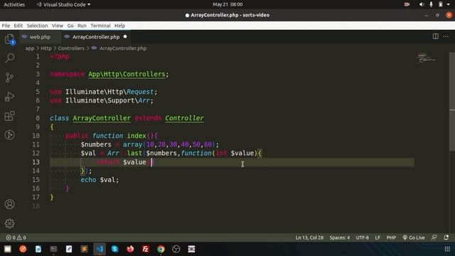 Arr::last() - Return last element based on conditions | Array functions | Laravel Tutorial смотреть онлайн