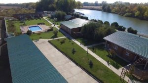 Рыболовно-охотничья база в Астрахани "На Калиновке". Панорама базы.