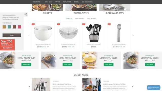 Kitchen Supplies Store PrestaShop Theme by WT Website Template - 53429 смотреть онлайн