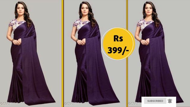 Latest Collections Of High Quality Satin Silk Plain Sarees Under 499 | WhatsApp To Buy | #saree