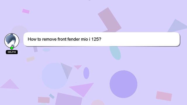 How to remove front fender mio i 125? смотреть онлайн