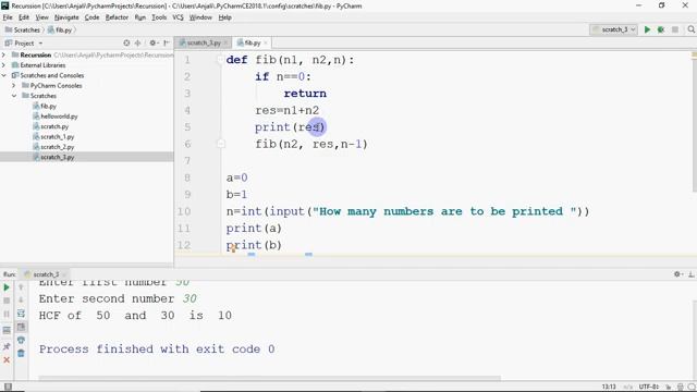 Program to print Fibonacci series using Recursion in Python смотреть онлайн