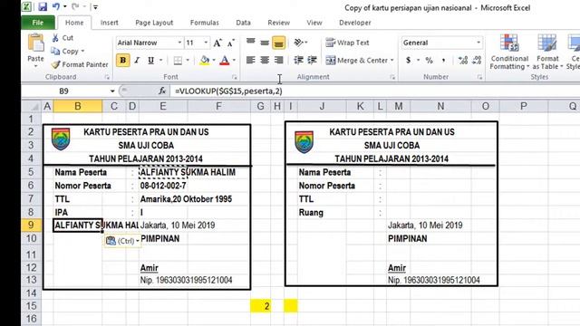 CARA MEMBUAT KARTU PESERTA OTOMATIS DENGAN FOTO DI EXCEL смотреть онлайн