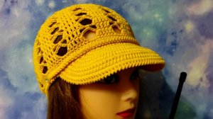 ЛЕТНЯЯ, АЖУРНАЯ КЕПКА КРЮЧКОМ. 1Часть. Видео для начинающих.