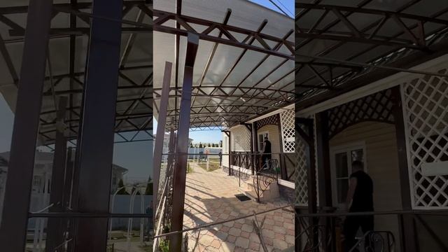 Навес к дому для террасы 7*4 смотреть онлайн