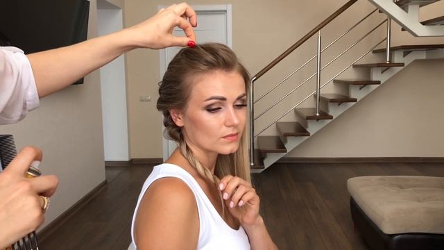 Прическа с плетением на тонкие волосы. Hairstyle For Thin Hair