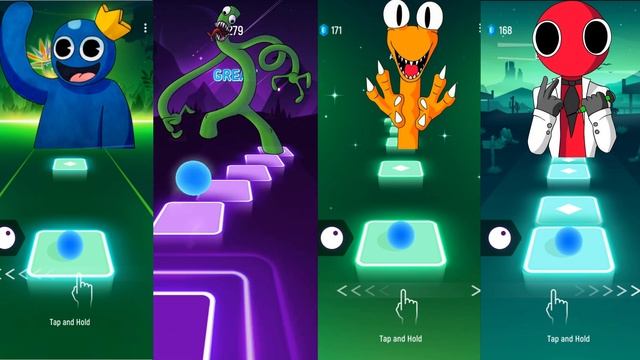 Rainbow Friends Blue X Green X Orange X Red - Tiles Hop EDM Rush #tileshop #rainbowfriends #bemax