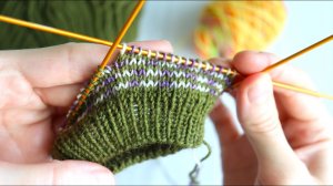 Добавляю новый цвет в вязании носков методом Хеликс