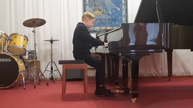 Сокол Александр, 9 лет., И.С. Бах двухголосная Инвенция Ре мажор. смотреть онлайн