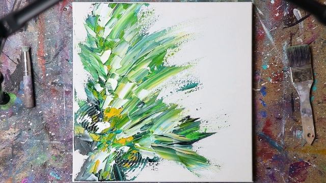 Abstract Painting / Satisfying / Acrylics / Palette Knife / Demo #064