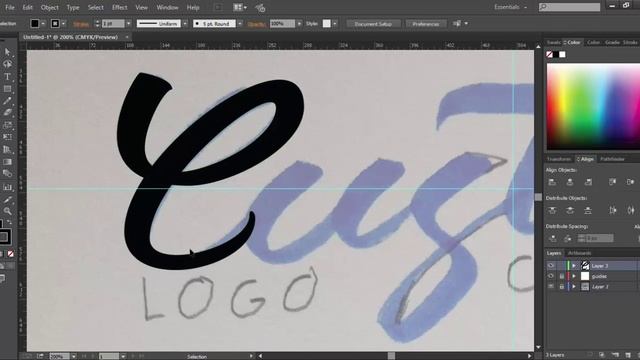 Tutorial | Creating a Custom Typographic Logo on Illustrator CC смотреть онлайн