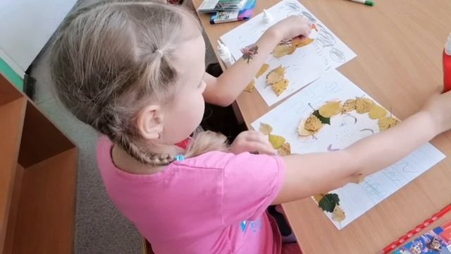 Аппликация из листьев ""Золотая осень" смотреть онлайн
