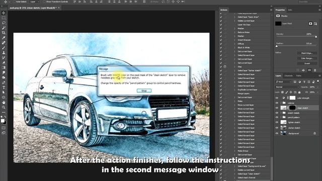 Soft Pencil Sketch Photoshop Action Tutorial смотреть онлайн