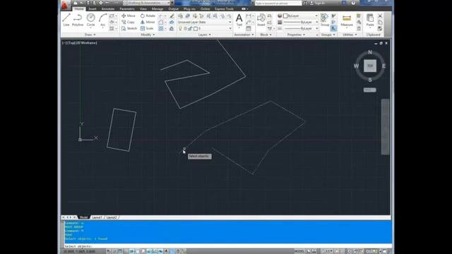 Autocad 2012 Tutorial; Basics Pt4 Using Copy, erase, move, s смотреть онлайн