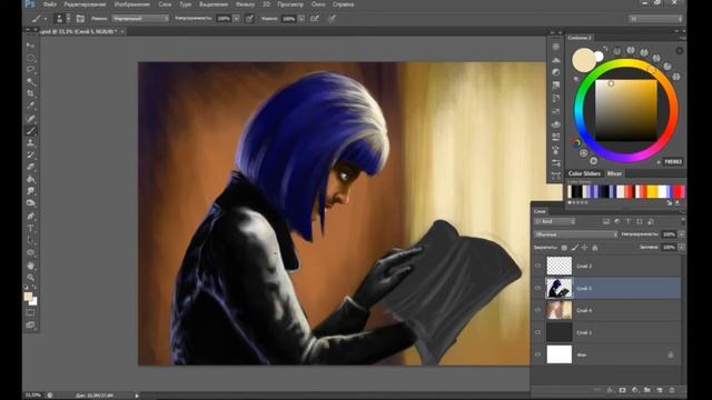 Рисунок в Photoshop'е (Speed Painting(Photoshop) — Девушка с книгой смотреть онлайн